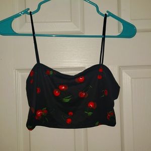 Shein Cherry Print Cami Crop Top